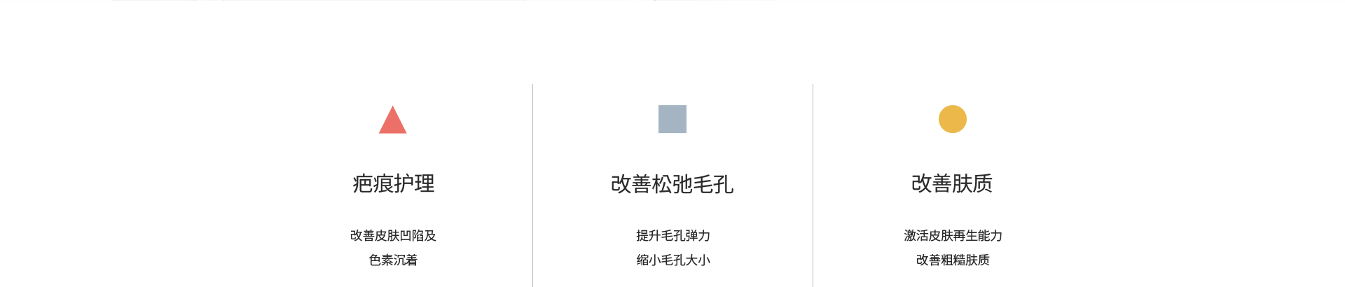 疤痕护理、改善毛孔粗大及细致肤质。